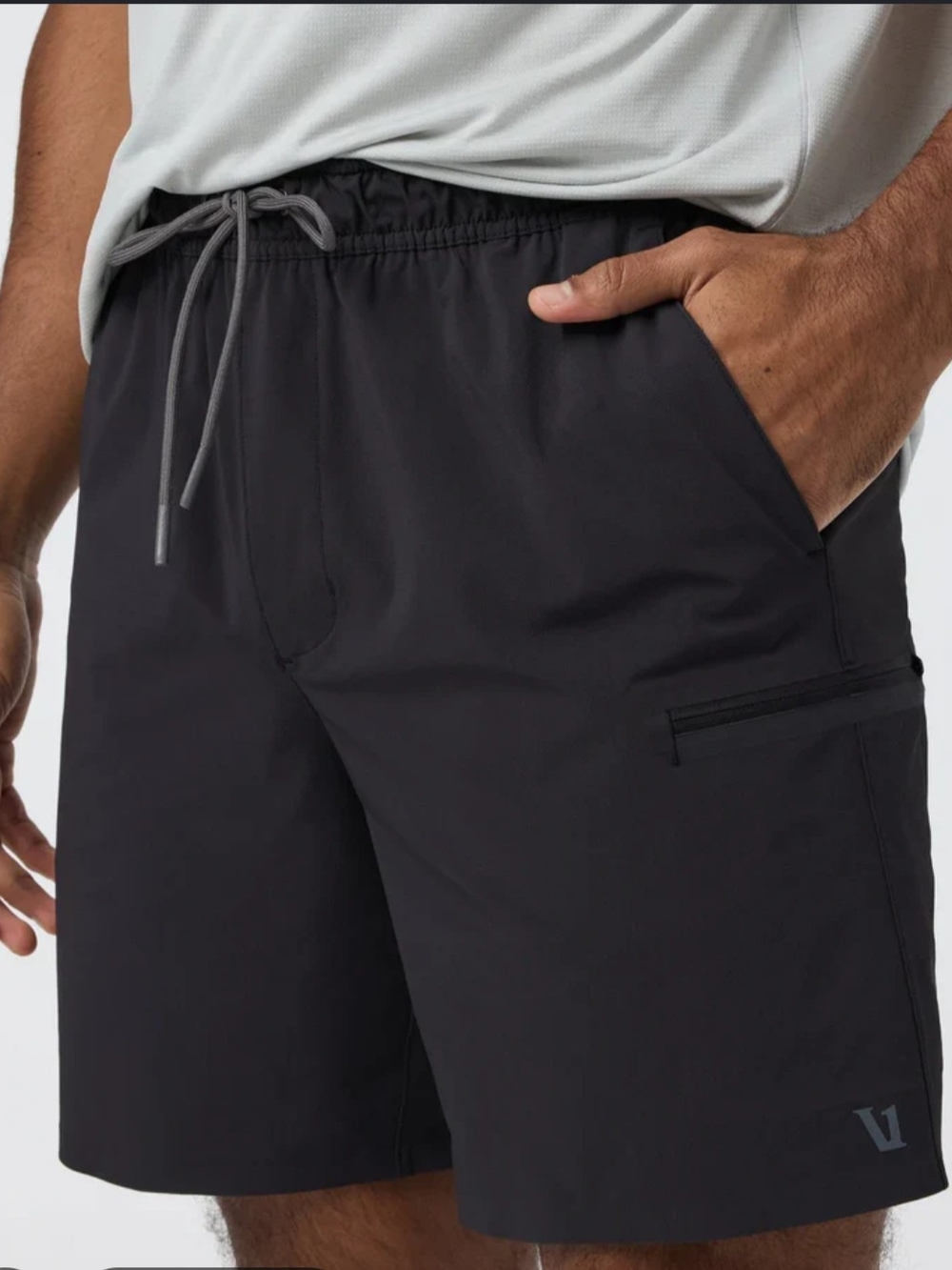 Vuori Black Hybrid Performance Shorts